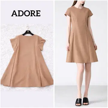 ADORE 아도어 A라인 튜닉 원피스 일본제 베이지 36