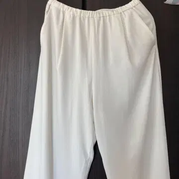 BARNYARDSTORM 더블 크로스 와이드 팬츠 화이트