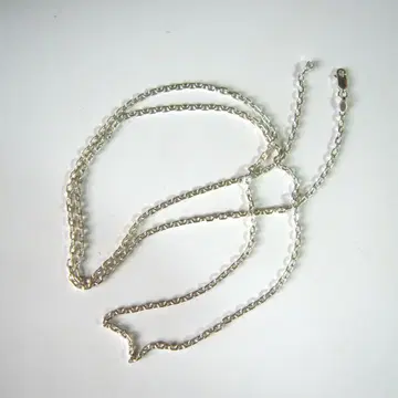 SV925 팥 체인 2면 컷 실버 목걸이 80cm 14g
