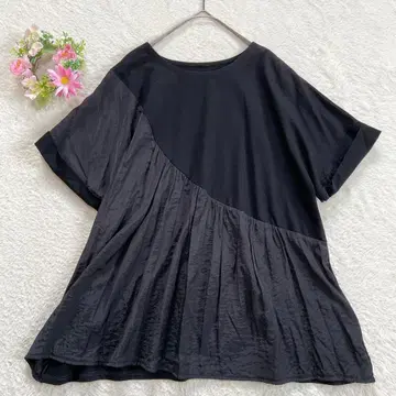 고품질 [아틀리에 식스] 비대칭 이소재 컷소 셔츠 반팔