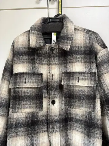 플란넬 블랙 화이트 체크 자켓