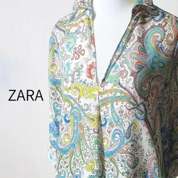 [ 새상품급 ] ZARA 자라 페이즐리 무늬 긴팔 원피스 튜닉 무릎 기장