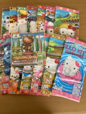 지역 한정 키티 타월 손수건 14개 세트 미사용 헬로키티 산리오