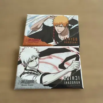 BLEACH 스퀘어 캔뱃지 쿠로사키 이치고 2개