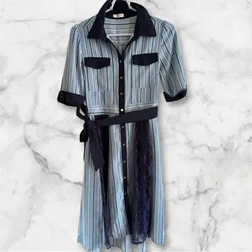 axes femme 엑시즈팜 스트라이프 셔츠 원피스 M