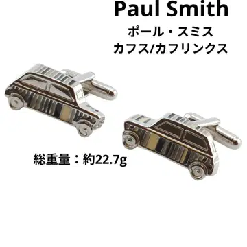 폴스미스 커프스 커프 링크 자동차 모티브 멀티 스트라이프 실버