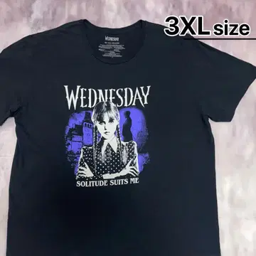 Wednesday 공식 T셔츠 3XL 블랙 드라마 호러 USA 구제 의류