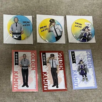 골든 카무이 AIRDO 스기모토 아시리파 시라이시 캔뱃지 스티커
