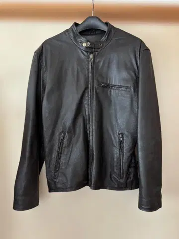 천연 가죽 자켓 M 사이즈 다크 브라운