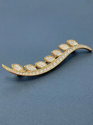 MONET 빈티지 리프 브로치 큐빅 1960s~70s