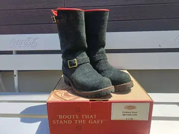 웨스코 라프아웃 블랙 보스 엔지니어 부츠 단종 레드 8 1/2E