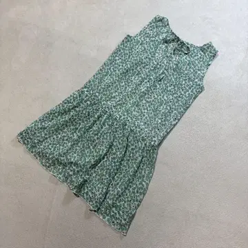 POU DOU DOU (푸두두) 꽃무늬 리프 무늬 플레어 원피스