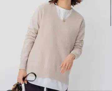 23구 S 캐시미어 블렌드 벌키 V넥 니트
