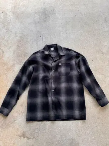 플란넬 셔츠 블랙 그레이 체크 무늬