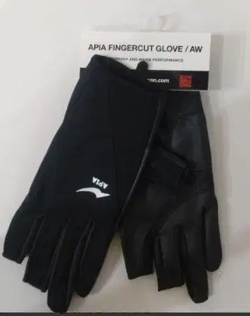 블랙/화이트 XL 핑거컷 그로브 아피아