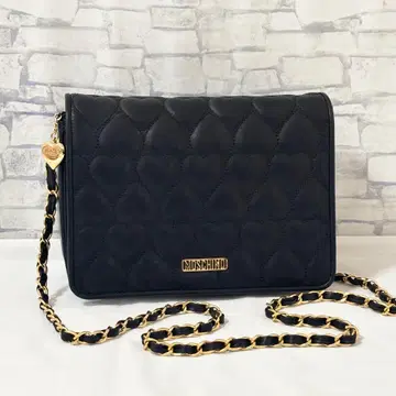 새상품급 모스키노 가죽 체인 숄더 하트형 퀼팅 박스 포함