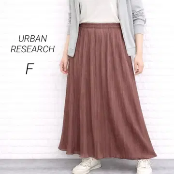 URBAN RESEARCH 롱 플리츠 스커트 허리밴딩 넉넉한