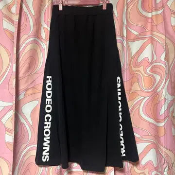 RODEO CROWNS 라인 로고 롱 스커트 블랙 맨투맨