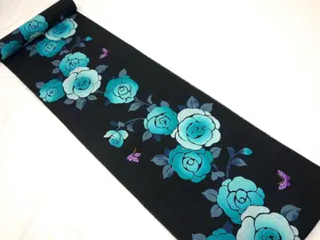 K 미재단 브랜드 유카타 옷감 유카타 면 장미 블랙 N80416-04