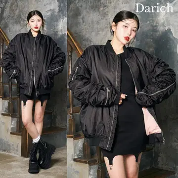 Darich 다리치 볼륨 개더 MA-1 블랙 블루종