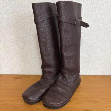 koos 다크 브라운 가죽 롱 부츠 38 버클 포함
