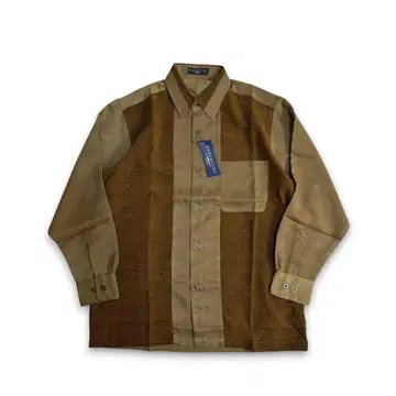 미사용 개성파 셔츠 90s 비대칭 디자인 폴리 셔츠 쇼와 레트로