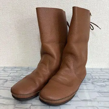 KOOS 브라운 가죽 미들 부츠 38