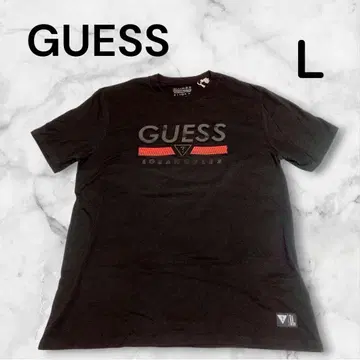 GUESS 티셔츠 L 블랙 택 포함 새상품 로고 남성용