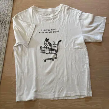 GELATO PIQUE 강아지 프린트 T셔츠 사이즈 F