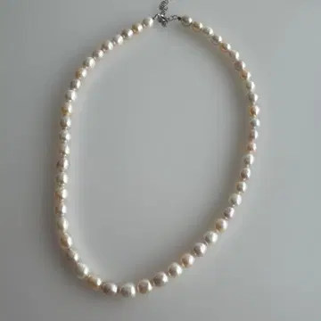 진주 목걸이 화이트/핑크 약 45cm