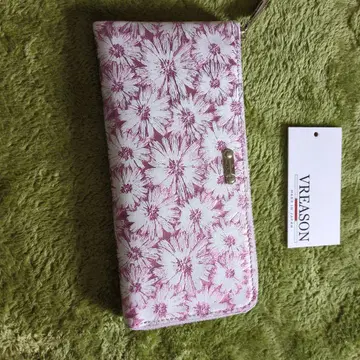VREASON 꽃무늬 장지갑 화이트 핑크