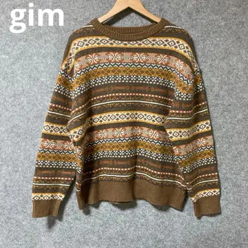 gIm 페어아일 패턴 니트 스웨터 긴팔