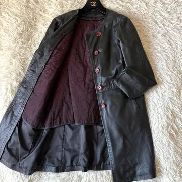 [새상품급] 램 가죽 2way 노카라 코트 양가죽 라이너 블랙 40