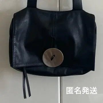 카와카와 버튼 소가죽 숄더백 (대) 블랙