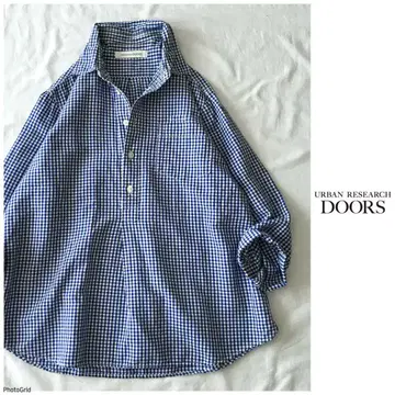 어반 리서치 [세탁 가능] 린넨 혼방 깅엄 체크 셔츠 풀오버