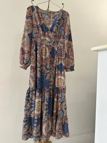 페이즐리 무늬 맥시 드레스 롱 원피스