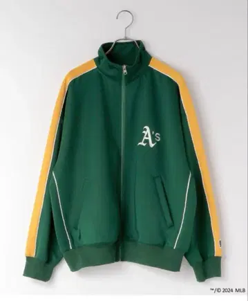 MLB A's 지퍼 자켓 다크 그린