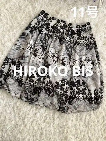 HIROKO BIS 벌룬 스커트 11호 모노톤 꽃무늬 아름다운 실루엣