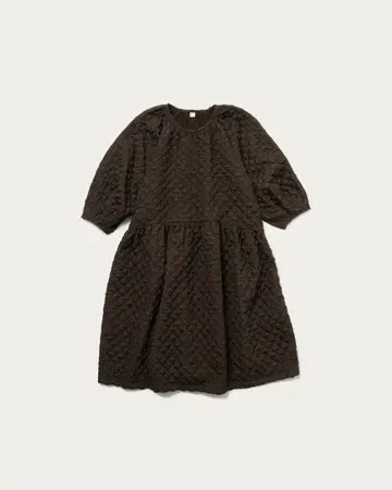 새상품급 CITEN 퀼트풍 자카드 원피스 브라운