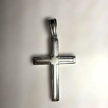 K14WG 십자가 크로스 펜던트 탑 화이트 골드