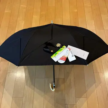 뷰란스 등나무 손잡이 블랙 x 그로그랭 테이프 우천 겸용 접이식 양산