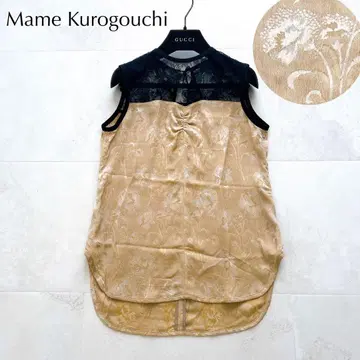 레어 마메쿠로구치 카니지 위로 슬리브 레스트톱스 블라우스 레이스