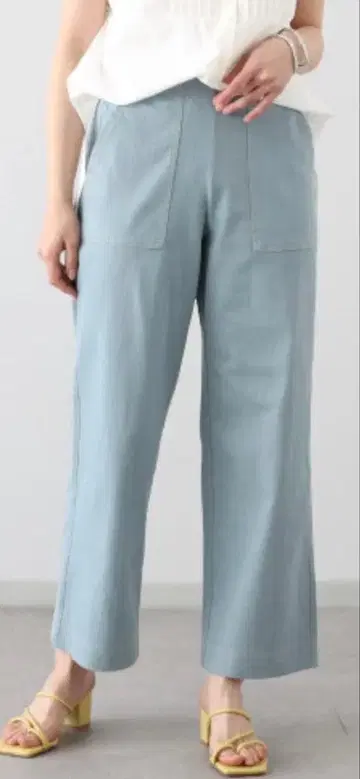 아틀리에 UV 컷 코튼 혼방 스카이블루 와이드 팬츠 샵 채널 완판템