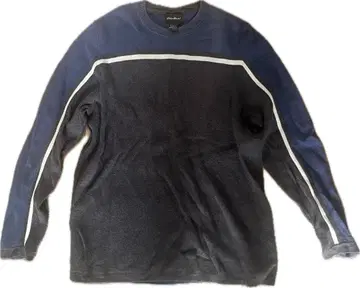 Eddie Bauer 네이비/그레이 스트라이프 스웨터