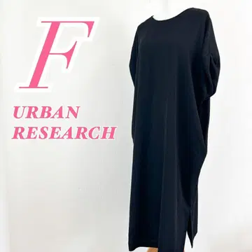 URBAN RESEARCH 블랙 크루넥 롱 원피스