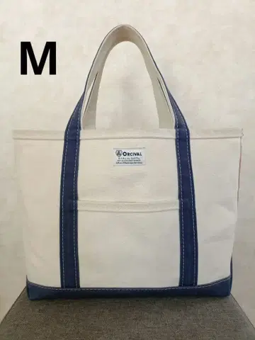 ORCIVAL 오르치발 토트백 화이트/네이비 M 클리닝 완료