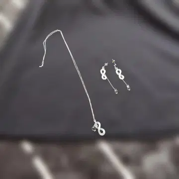 실버 925 무한대 디자인 목걸이와 귀걸이 세트