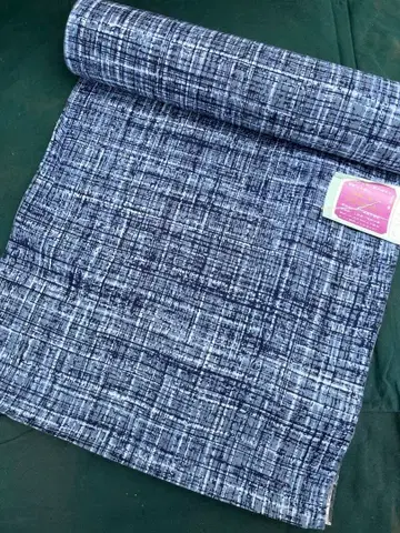 네이비 화이트 본염 유카타 옷감