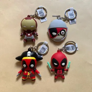 MARVEL 아이언맨 데드풀 키링 4세트