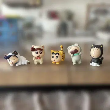 짱구는 못말려(크레용 신짱) 고양이 코스튬 피규어 5체 세트